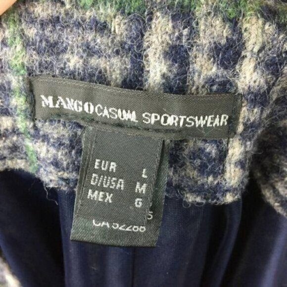 Mango 73% Wool Sweater dress with pockets 3/4 sleeve plaid academia - Picture 6 of 9